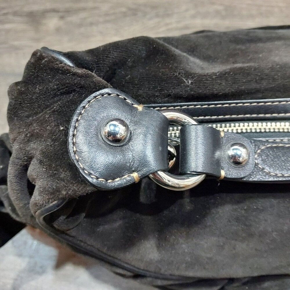 Juicy Couture Bag Y2K Velvet Black 2002 CA16396 (Royal Juicy) Baguette Embrodry - Picture 5 of 14